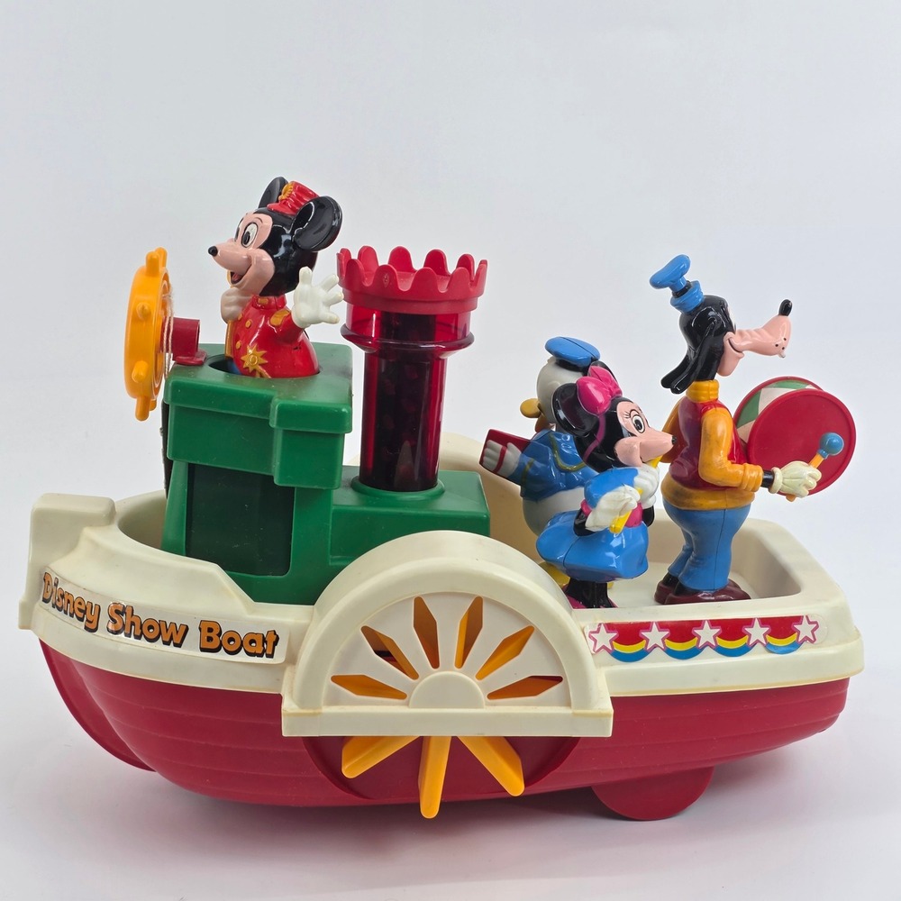1981 Disney Show Boat Playworld Toys Mickey Minnie Donald Goofy Figures vintage